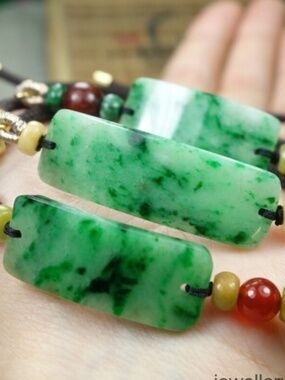 3 Pcs Certified Green 100% Natural A Jadeite jade Bracelets 手链